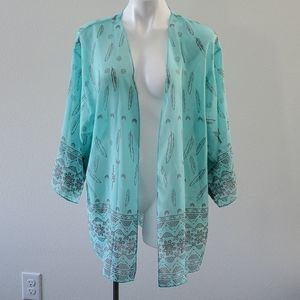 Turquoise Sheer Kimono / Cover Up